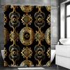 Baroque Greek Paper Roll Leaf River Curve Circle Gorgeous Shower Curtain, Bathroom Decorative Shower Curtain, Waterproof Shower