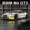 1:24 BMW M4 GT3 Alloy Sports Car Model Die-cast Metal Toy Car Vehicle Model Simulation Sound and Light Pull Back Collection Children's Gift