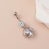 Rhinestone Navel Ring Rose Flower Belly Women Sexy Bar Piercing Body Jewelry