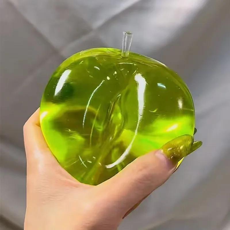 Grøn Æble Klemme Legetøj Krystal Gennemsigtig Stresslindring Udluftning Fidget Legetøj Plastisk Klemme Legetøj Afslappende Gave til Venner