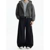 Blaexit Double Pleated Air Layer Floral Gray Scimitar Sweatpants Men's Wide-Leg Loose Drape Casual A-Line Trousers
