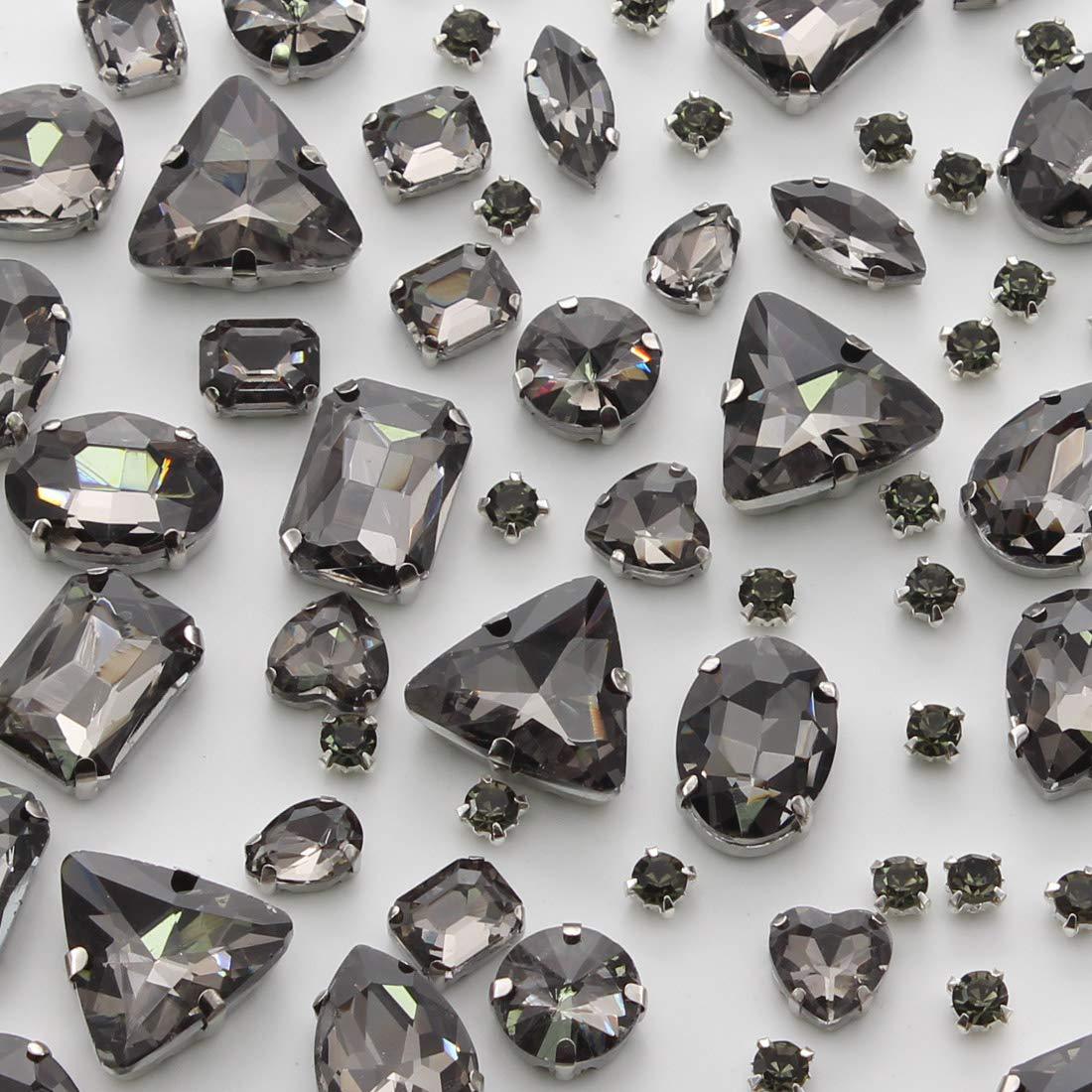 

100 шт. Стразы смешанные коготь дрель стеклянный кристалл швейная дрель DIY аксессуары для одежды свадебные аксессуары стразы пришиваем бусины Mixed size-100 pcs