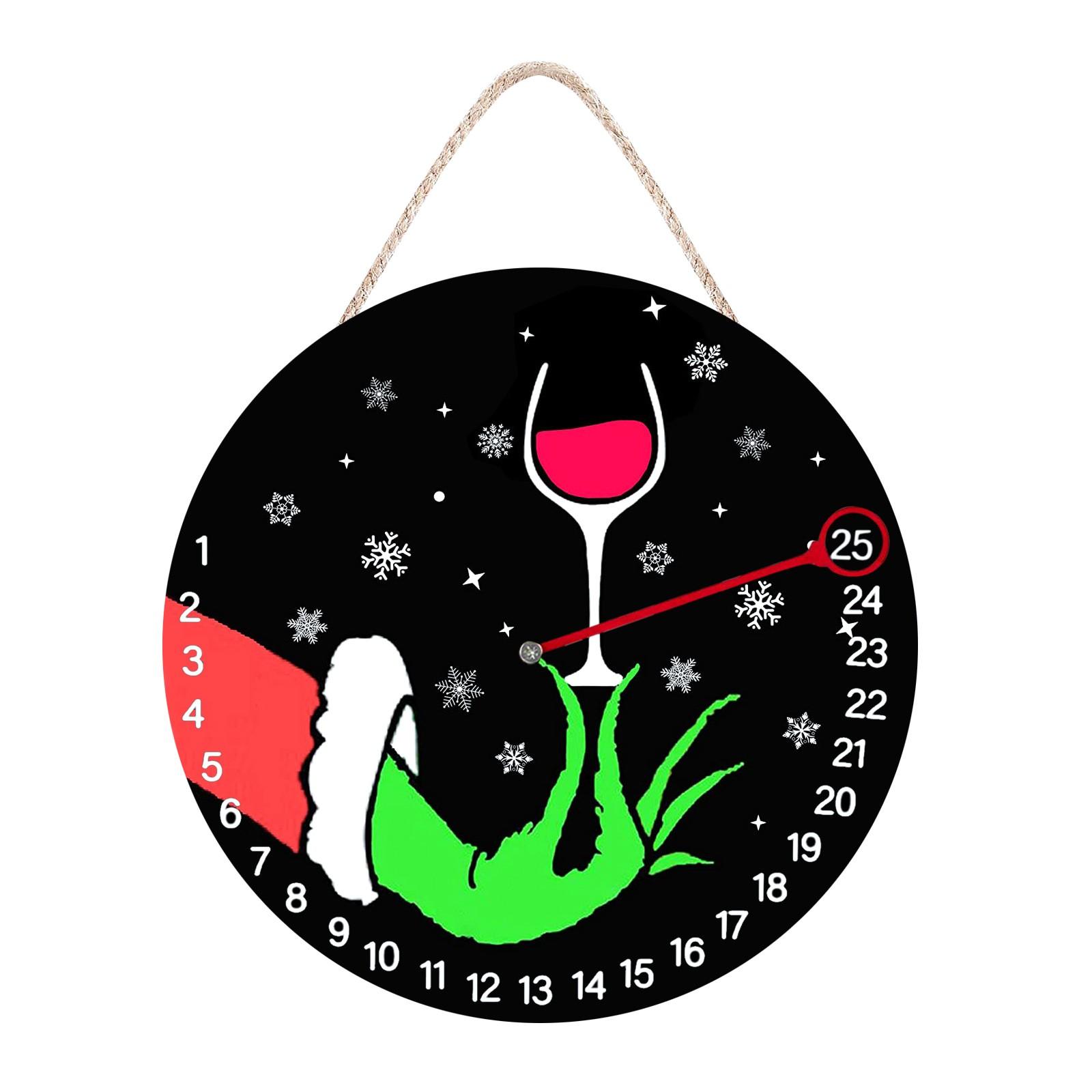 

30cm Christmas Countdown Wooden Sign Hanging Decoration Holiday Seasonal Countdown Plaque for Home Wall Door
