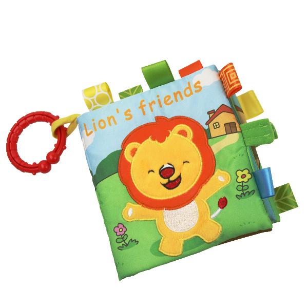 

Тканежная книга для животных Мягкая книга-история 0-36 месяцев Детские игрушки для раннего развития Мультяшные животные Шуршащий звук Детская тихая книга Игрушки Подарки львиный