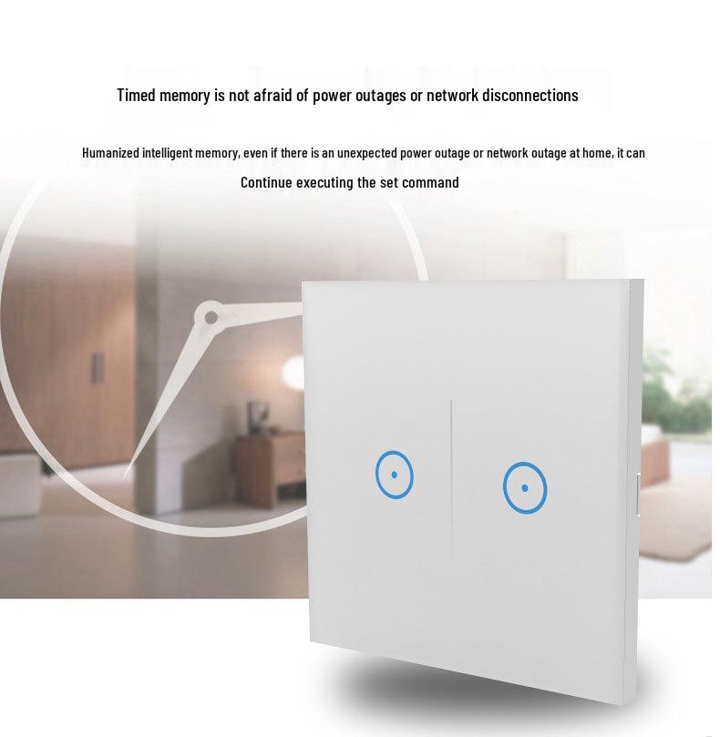 WiFi Smart Home Touch Switch with Alexa Voice Control, European Standard 86 Panel, Mobile Remote Operable