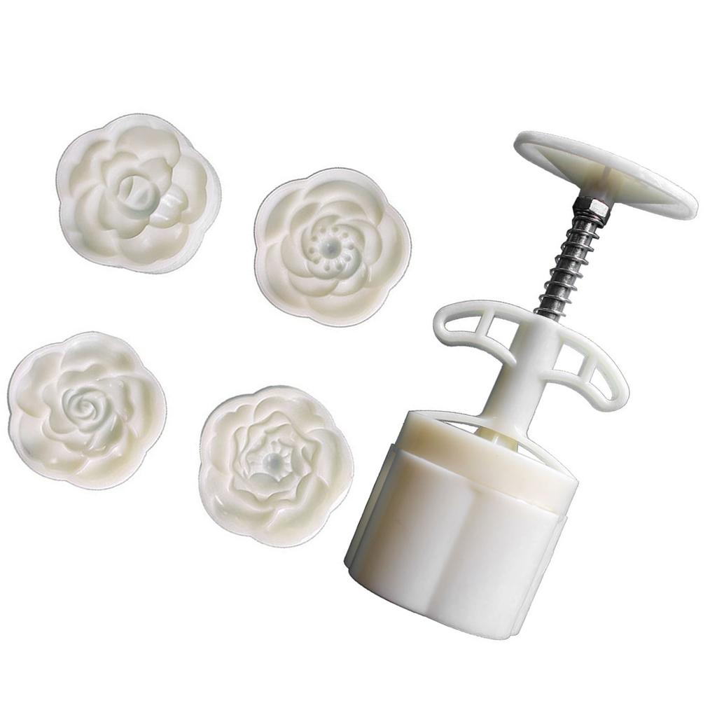 Festival poloviny podzimu Vykrajovátko na měsíční koláčky 3D květinový vzor Formičky na měsíční koláčky Razítko na sušenky Ruční lis Vykrajovátko na sušenky a dezerty