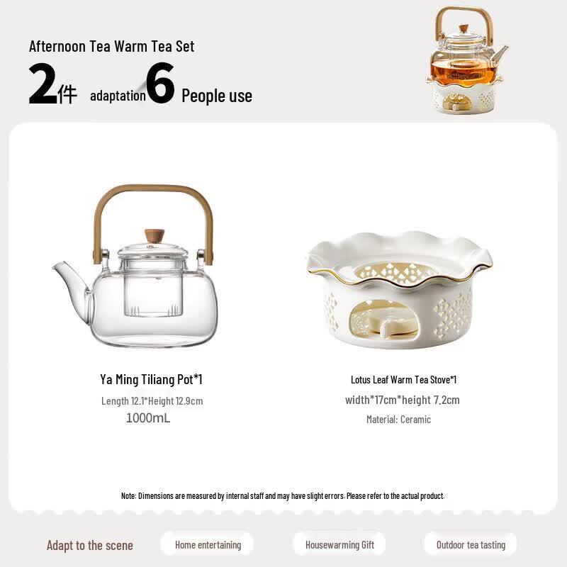 Glass Teapot & Candle Warmer Set