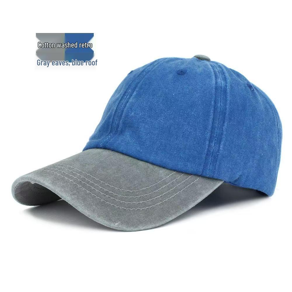 Personalized Retro Unisex Embroidered Cotton Baseball Cap with Soft Brim and Color Block Design