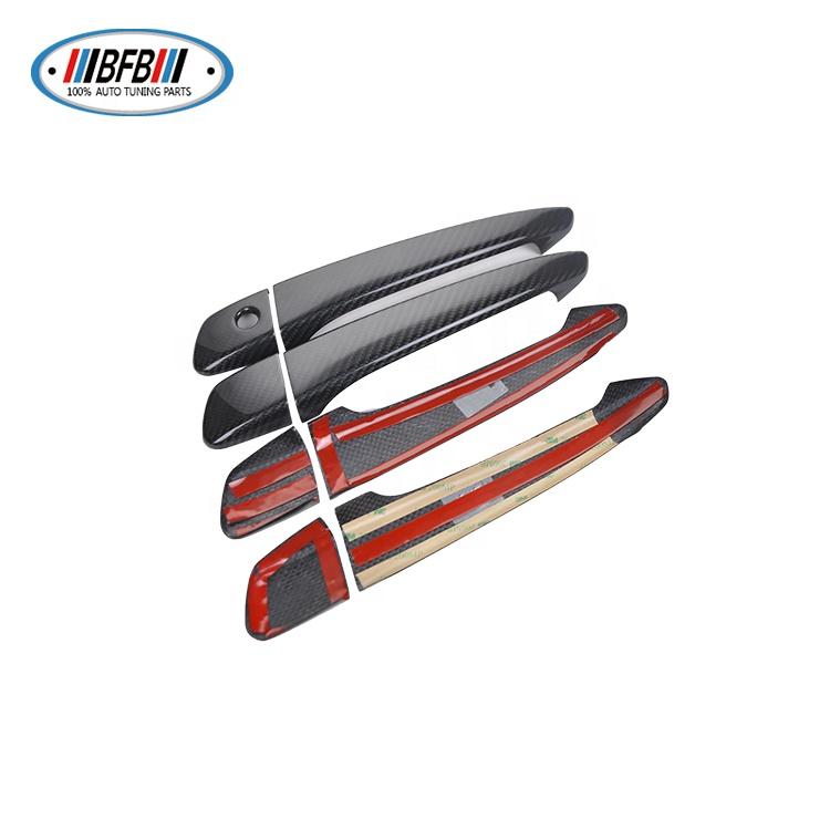 Real Dry Carbon Fiber Door Handle Cover Stick on Style Outside Door Cover Exterior Trim for Toyota Lexus ES IS GS 2016-2018