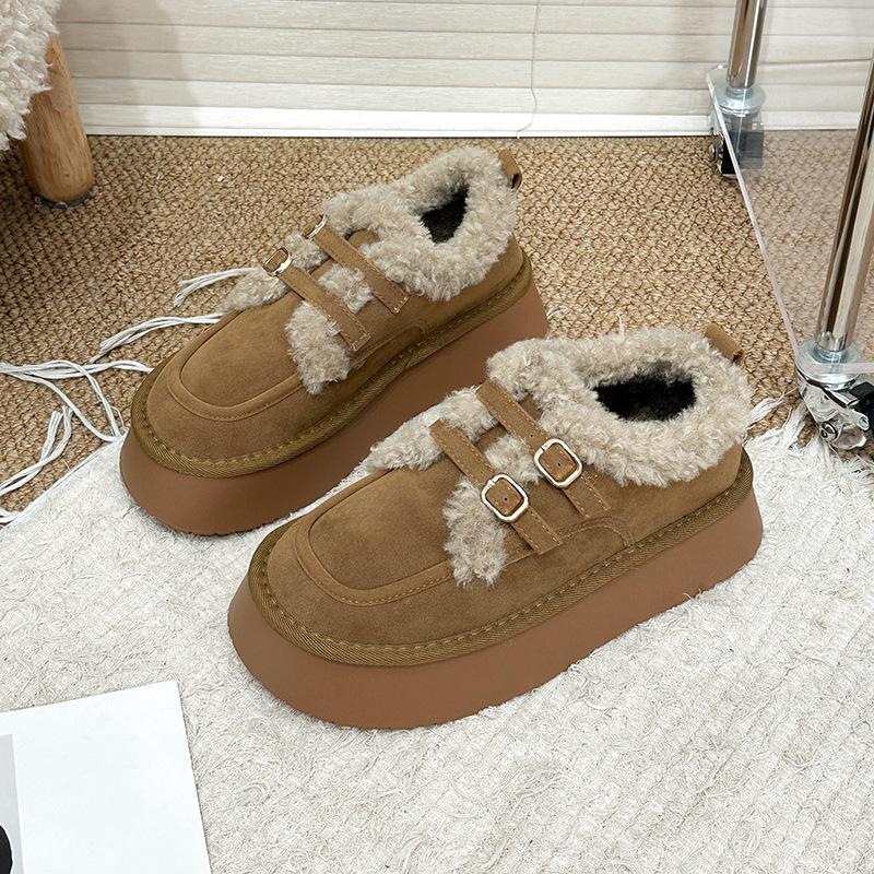 Women's thick-soled winter lightweight warm anti-cold padded snow boots non-slip wear-resistant casual sneakers cotton boots fur shoes