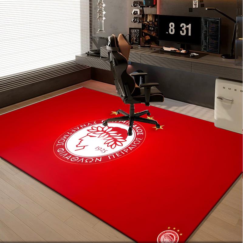 1PC rug Olympiacos Fc Team Crest Carpet, Chair Rug,Area Rug for Office Bedroom living rooms bedroom, Doormat decor Christmas fan gifts