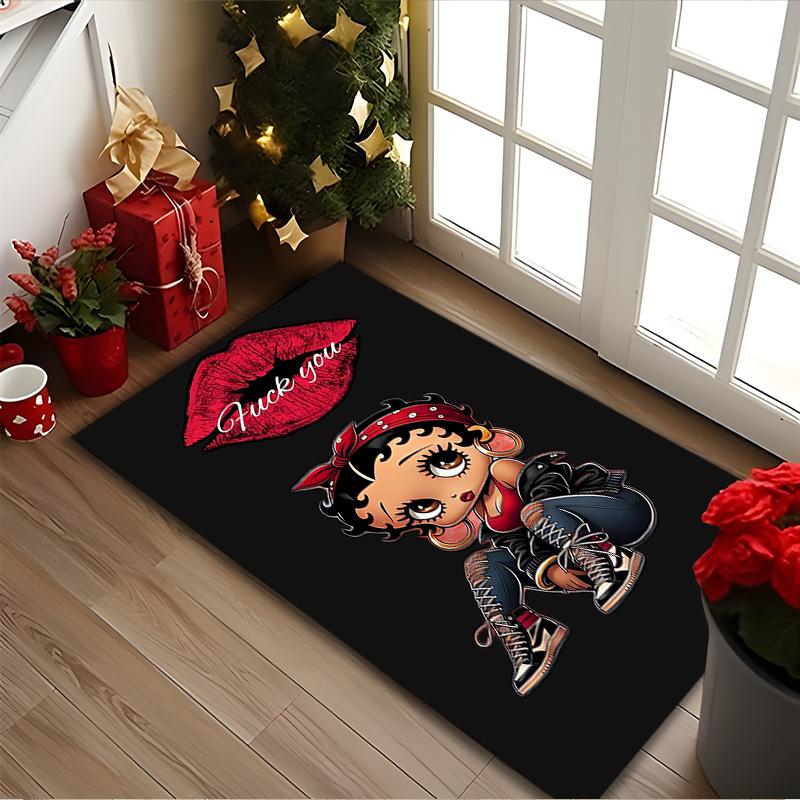 1pc Betty Boop Rug, Digital Printed Home Chair Sofa Mat, Durable Office Area Carpet, Beautiful Festival Decorations