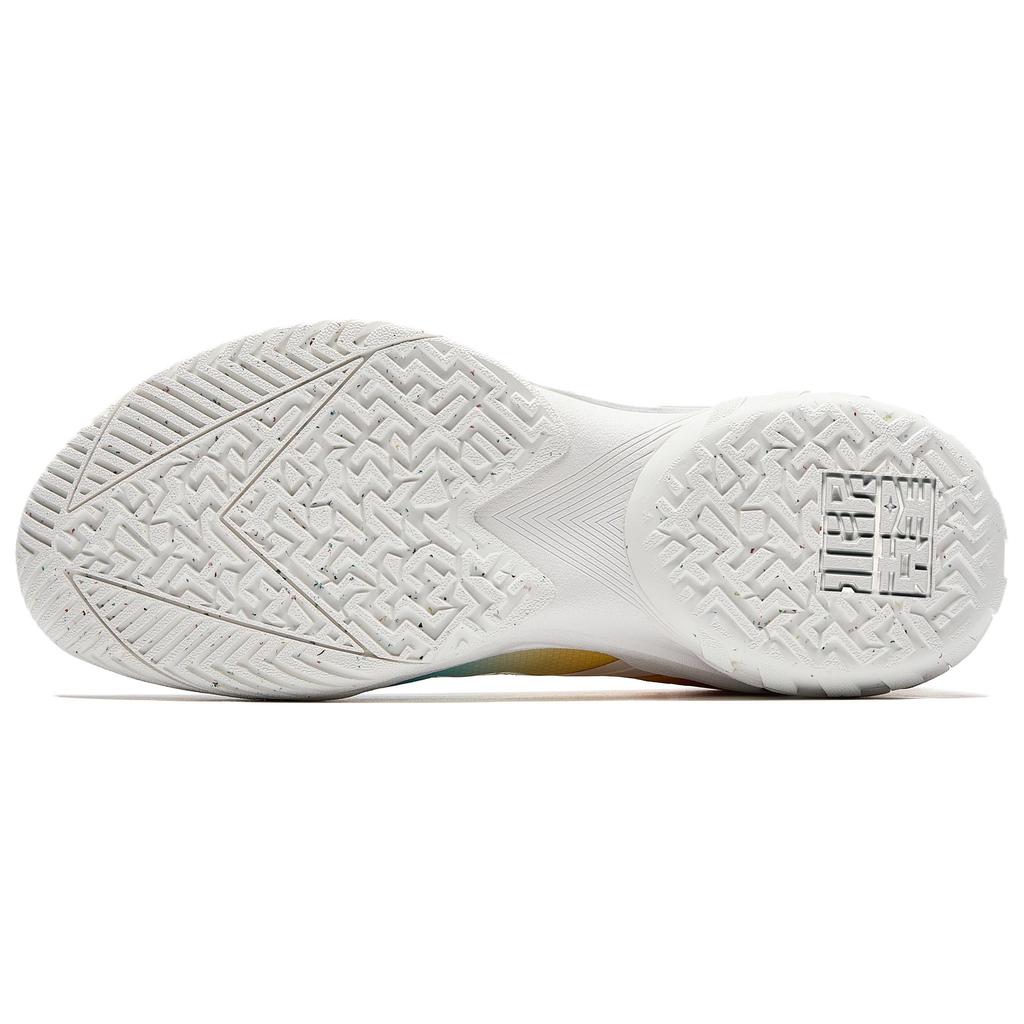 Anta Cushioning Slip Resistant Anti Rollover Low Top Basketball Shoes Men's White Blue Yellow 912541602Q-8