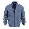 Men's European Suede Stand Collar Zipper Jacket - Plus Size Autumn Casual Coat