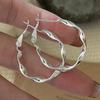 925 Sterling Silver Earrings For Women Trendy Geometric Round Wave Line Earring Jewelry Prevent Allergy Party Gift Accessories