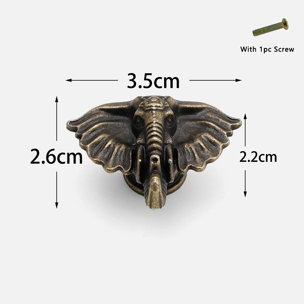 1pc Zinc Alloy Vintage Cabinet Knobs Decorative Animal Shape Cabinet Handle DIY Furniture Hardware Drawer Pull Handles Wardrobe