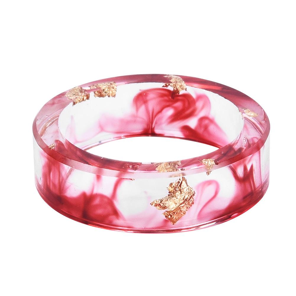 Groovy Ring Unisex Trendy Multicolor Ink Transparent Resin Ring Party