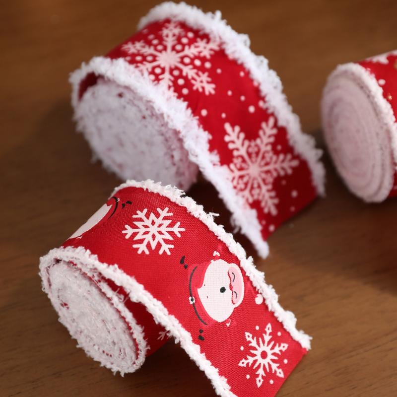 2M Christmas Ribbon Red Pink Series Ribbons For Xmas Decoration Diy Craft Supplies Gift Decoration Box Packaging Ribbon