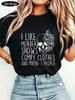 1pc SparkEdge I Like Murder Shows Comfy Clothes And Maybe Three People Skull Floral Graphic Print Fu