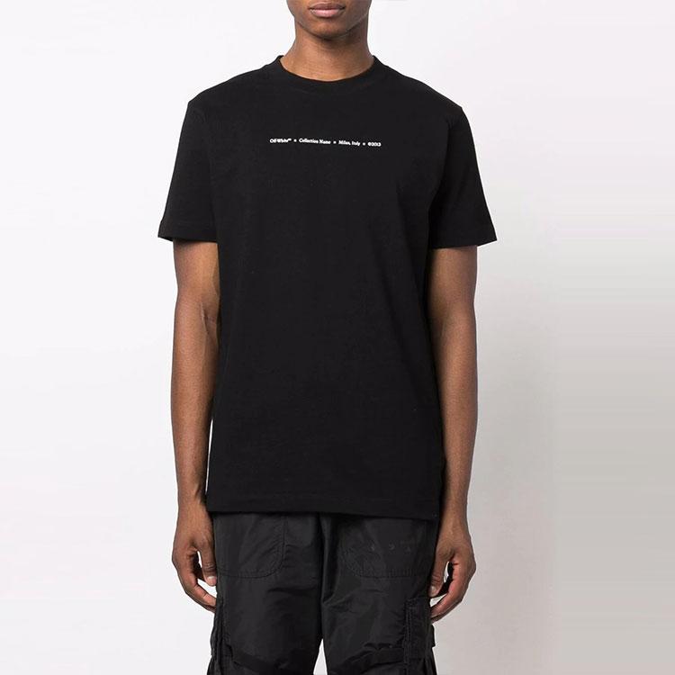 Off-White Tornado Arrow Slim Tee Black/Multicolor Men Tops OMAA027F21JER0101084