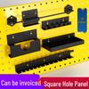 Black Metal Pegboard Tool Storage Rack with Hooks and Screwdriver Holder