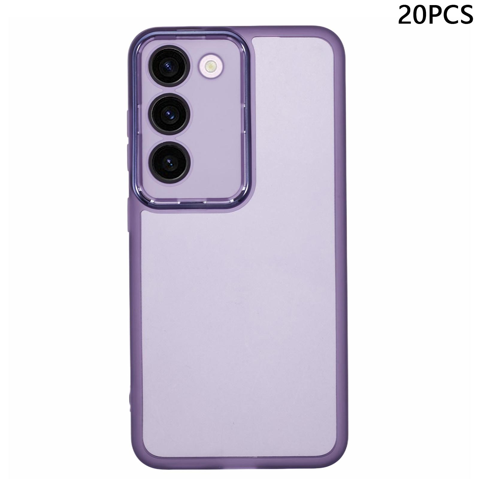 

Bulk Purchasing 20Pcs For Samsung Galaxy S22 5G Case Electroplated Camera Frame TPU Phone Cover Precise Cutouts Transparent Purple