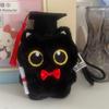 Cute Cartoon Black Cat Keychain Bag Pendant Backpack Hanging Ornaments Lovely Small Cat Doll Animal Car Keyring Kids Gift