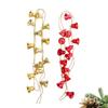 2Pcs Christmas Door String Curtain Red Golden Bells Hanging Decorative Curtains Window Divider Party Wedding Ornament