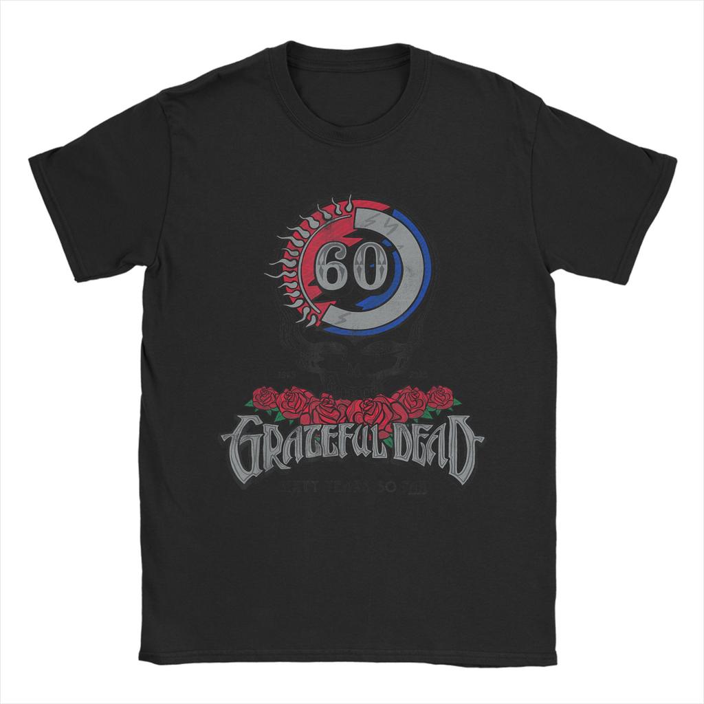 Grateful Dead Sixty Years So Far Anniversary Band T-Shirt Men T Shirts Summer O Neck Harajuku Tee Shirt Loose Oversized Tops