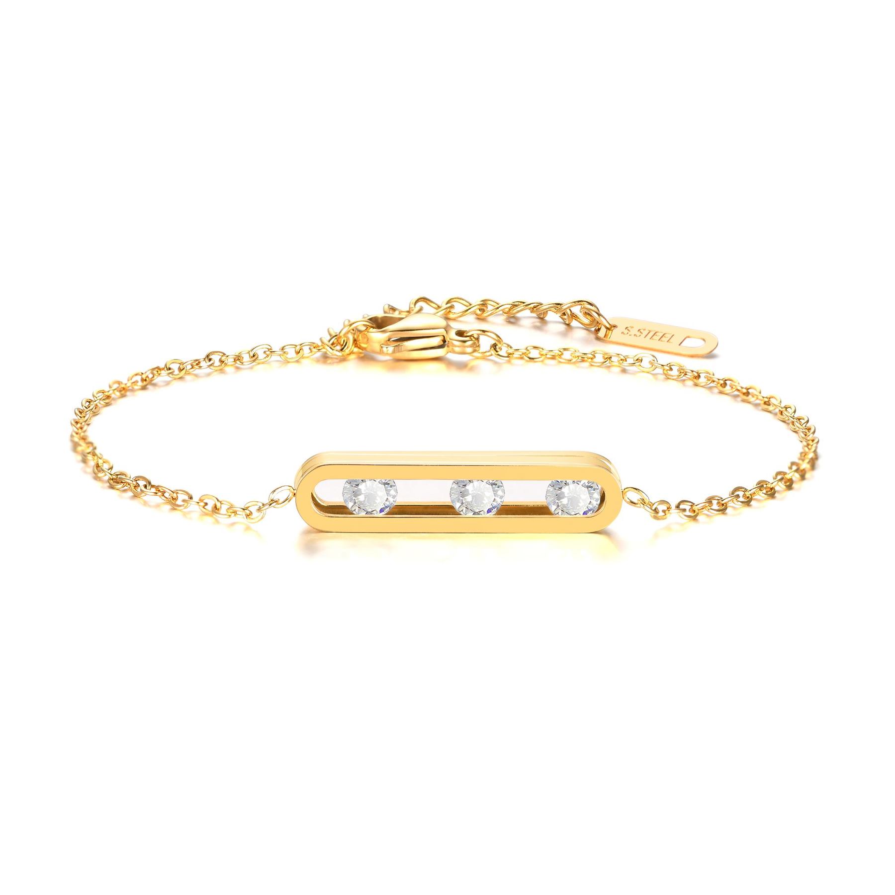 Модный Браслет с Кубическим Цирконием, Тонкие Браслеты-цепочки из Нержавеющей Стали для Женщин, Минималистичные Украшения с Шармами