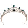 Zuangang's New Wedding and Birthday Headband, Baroque Leaf Alloy Inlaid with Rhinestones, Bridal Small Crown
