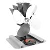 4 Blade Heat Powered Stove Fan With Heat Shield Thermometer Aluminum Alloy Noiseless Heat Powered
