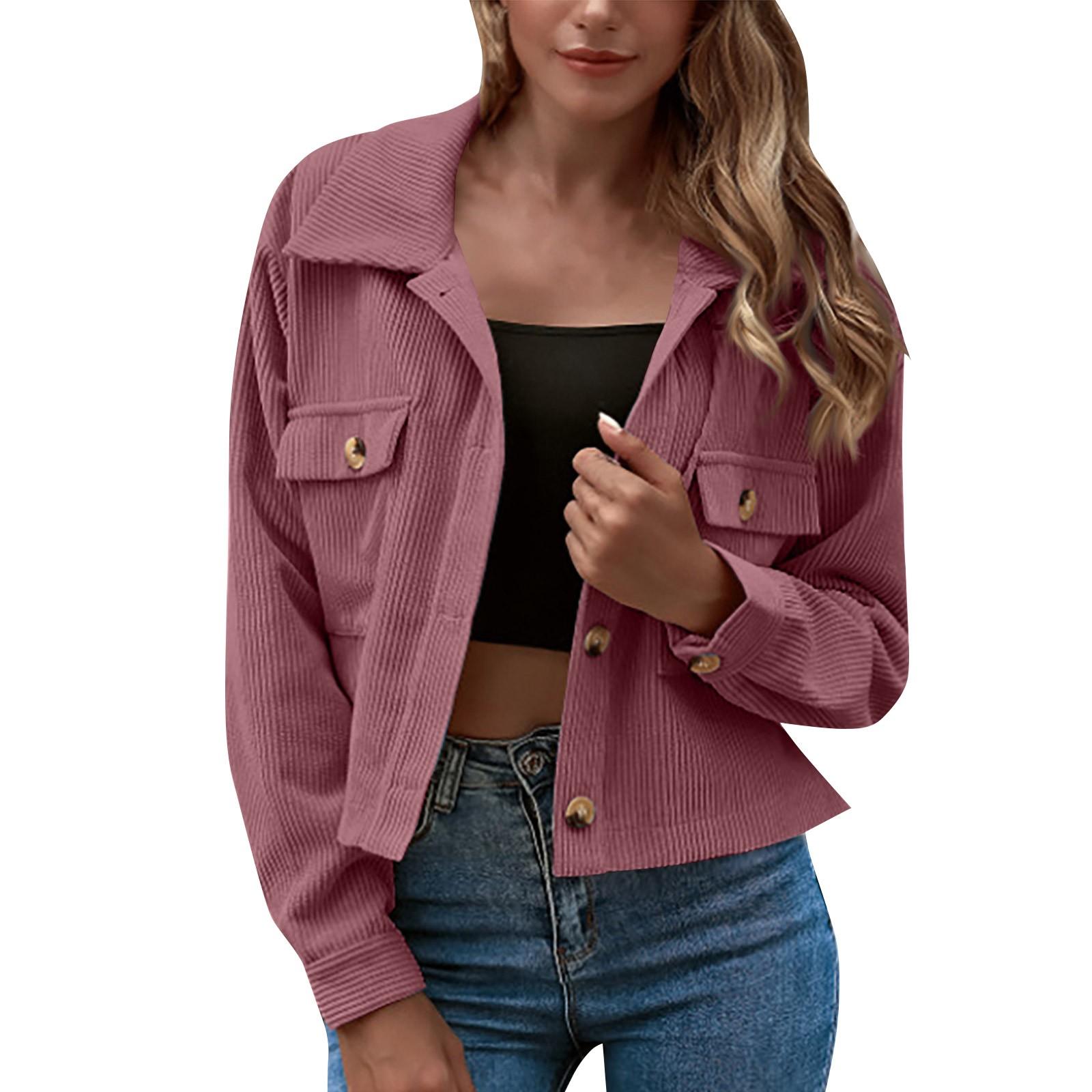 Женская модная однотонная рубашка свободного кроя с винтажными лацканами S — фото 5