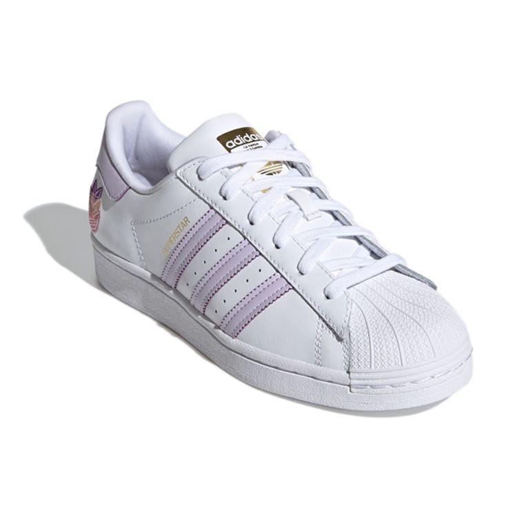 Adidas Superstar Weiß Lila Schimmer Damen Sneaker Wolkenweiß Mattgold GZ8143
