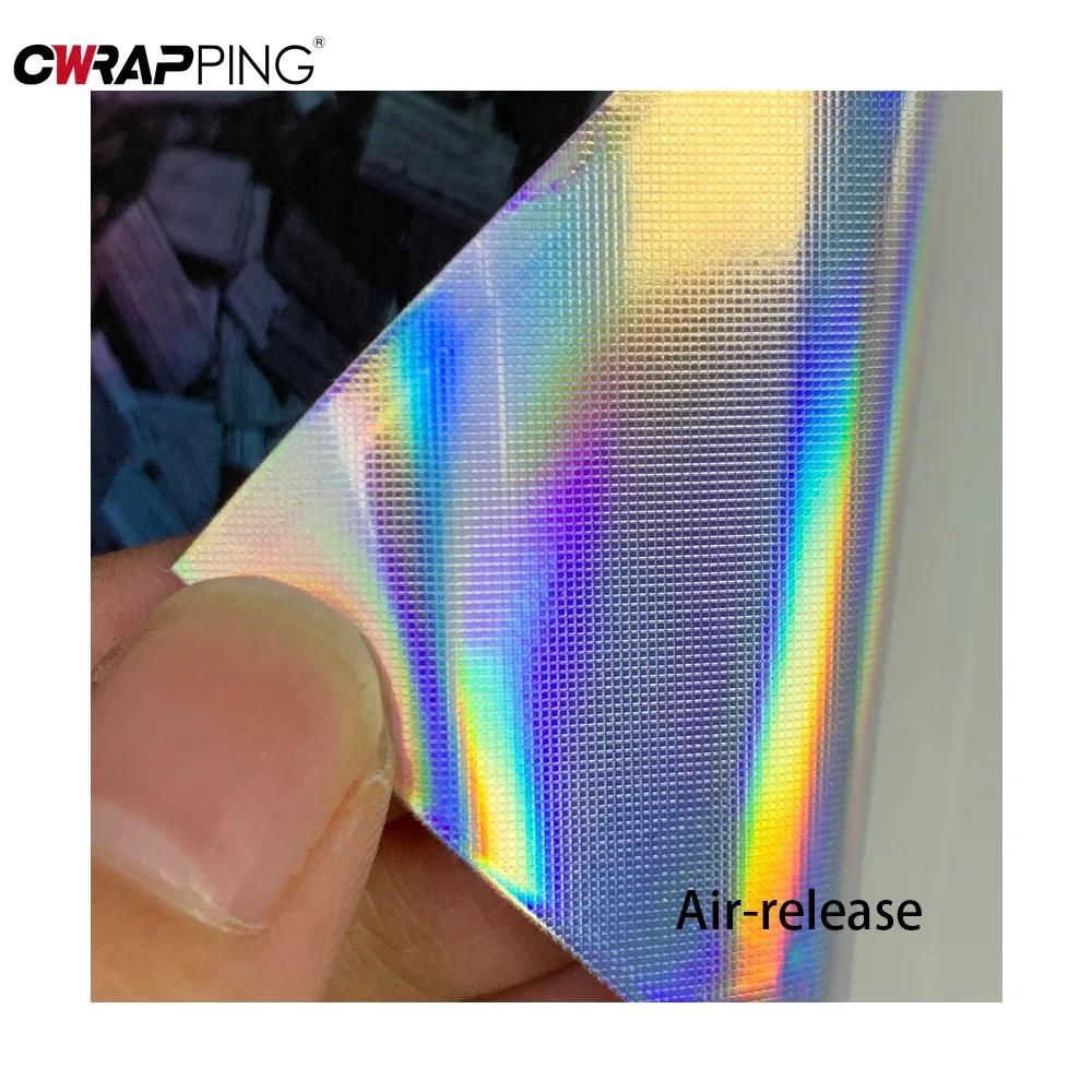 Laser Carbon Fiber Vinyl Auto Tuning Car Stickers Glossy Forged Motorcycle Stickers Rainbow Carbon Covers for Car Accessories