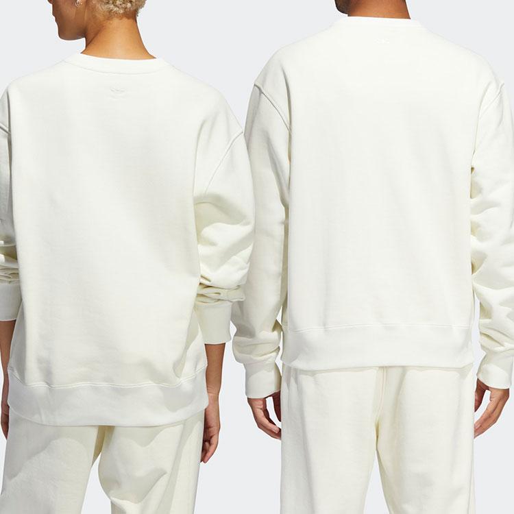 Adidas Originals Trefoil X Pharrell Williams Solid Crew Neck Sweatshirt Men Tops White HF9944