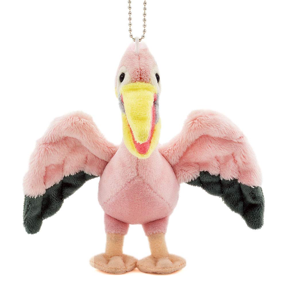 COLORATA Plysjmaskot, Hvitpelikan (Realistisk fugl med kjede) - Søt Fugl Nøkkelring Dukke, Gave (Dobbelt testet)  Julegave