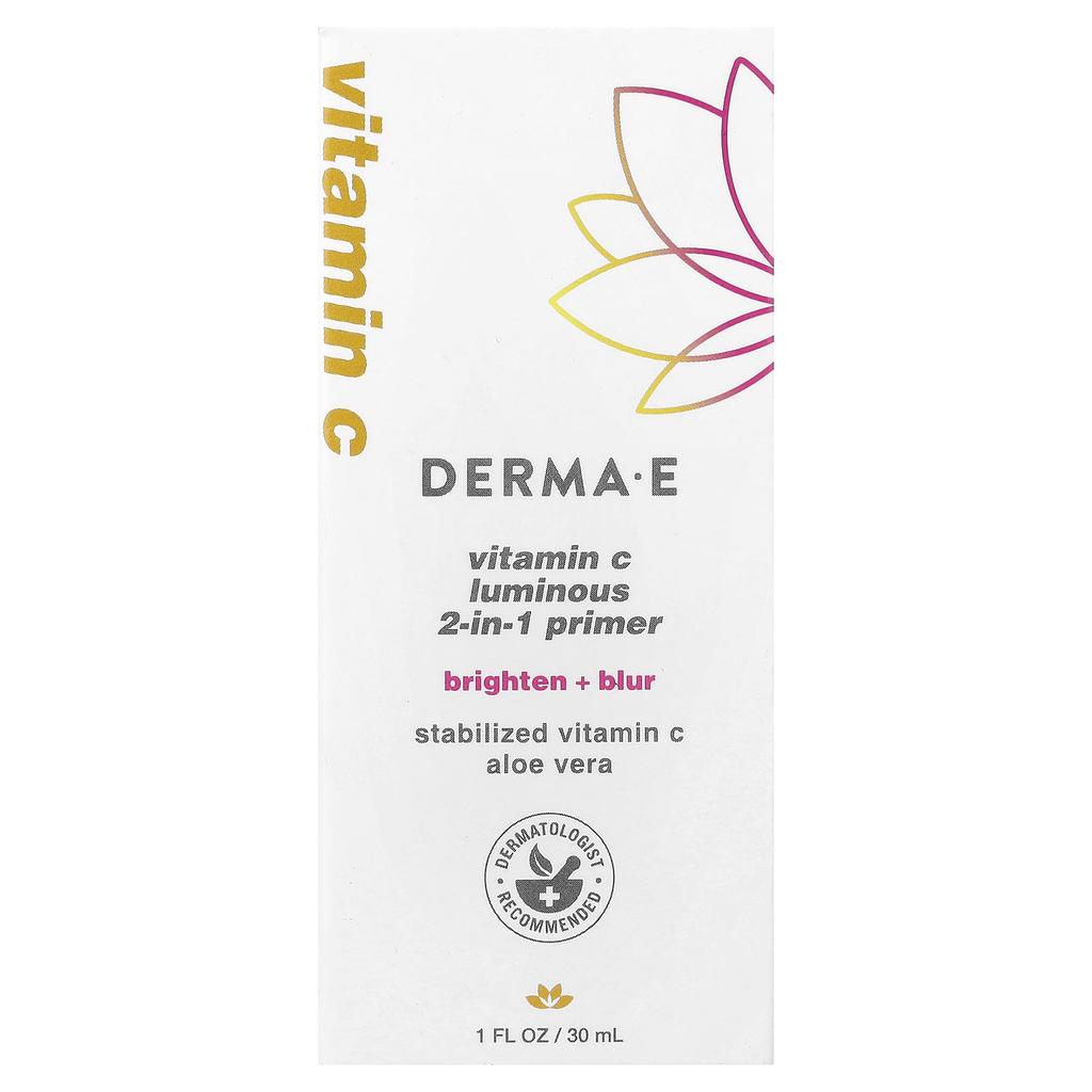 DERMA E, Vitamin C Luminous 2-in-1 Primer, All Skin Types, 30ml (1fl oz)