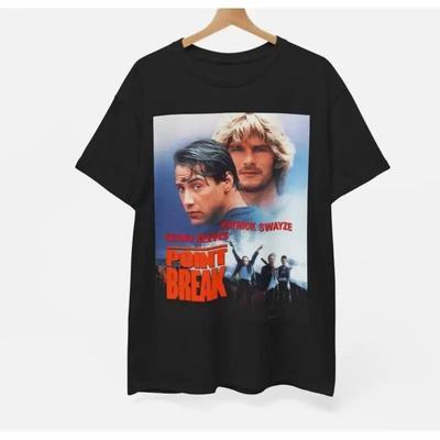 Point Break T-shirt Vintage Film Poster Retro Keanu Zwaar Katoen