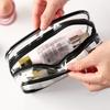 3pcs Transparent Makeup Bag Set, Clear Toiletry Bag, Waterproof Travel, Portable and Durable, Black Zipper, Essential for Women