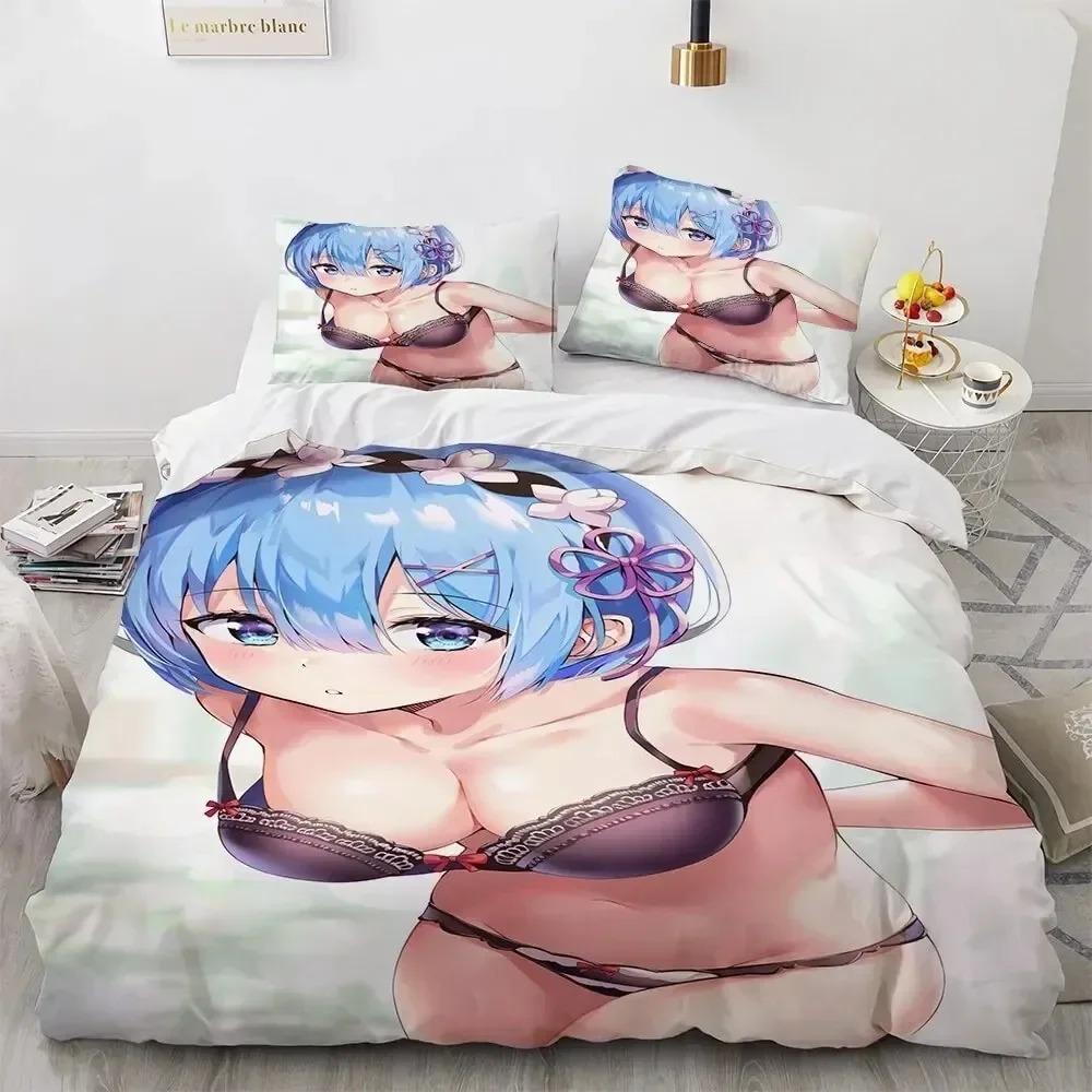 Kawaii Anime Sexy Girl Bedding Set For Bedroom Soft Modern Bedspreads Comefortable Kids Duvet Cover Quilt Cover And Pillowcase