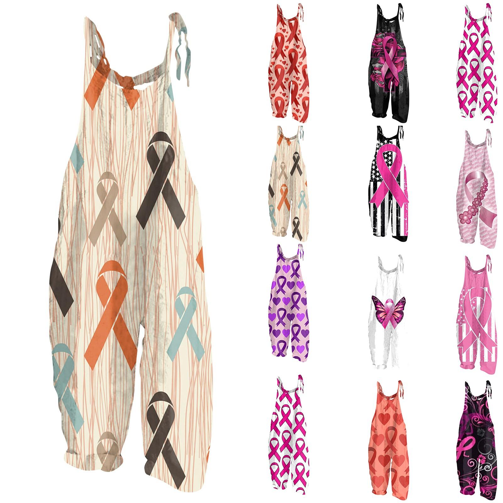 

Women s Festive Event Printed Fashion Casual Loose Strappy Jumpsuit