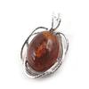 Les Trésors De Lily [N2179] - Silver Pendant 'Inspiration' Amber (rhodium-plated) - 33x23 Mm