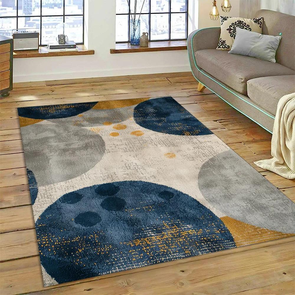 2025 New Style Bohemian Abstract Modern Art Geometry Carpet Rug for Living Room Bedroom Home Sofa Decoration,Non-slip Floor Mat