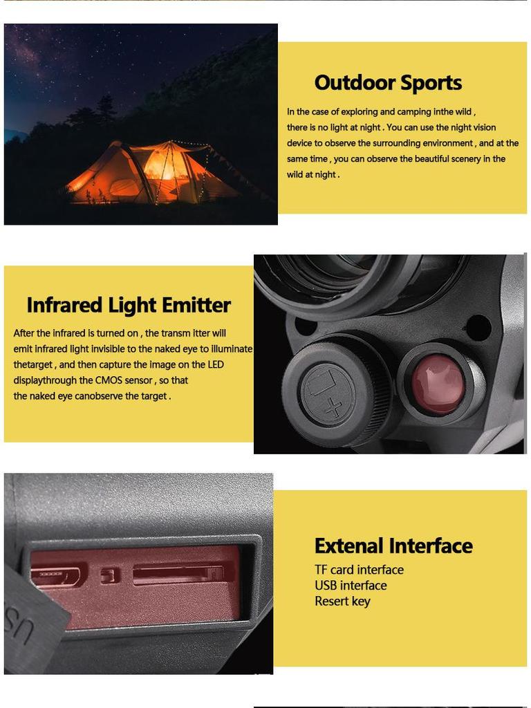 Digital Infrared Night Vision Birdwatching Monocular Telescope