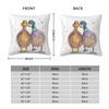 Couple Of Duck Lovebirds Square Pillowcase Polyester Linen Velvet Pattern Zip Decorative Pillow Case Car Cushion Cover 18"
