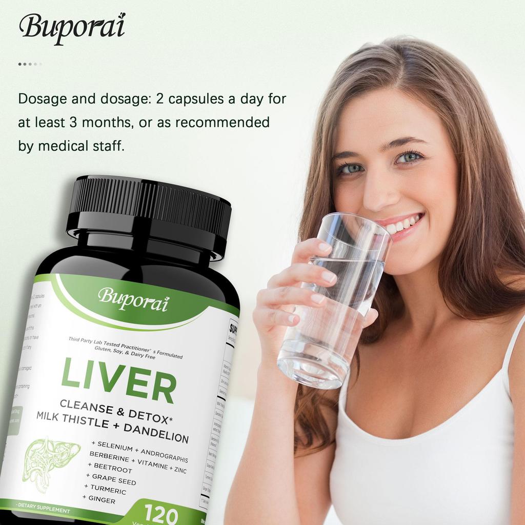 Milk Thistle and Dandelion Root Complex Capsules, Natural Plant Extracts, Aids Daily Metabolism, Dietary Supplement, Suitable for Adults.
