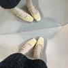 French Square Head Mary Jane Sandals Women'S Shoes Summer Suede Low Heel Thick Heel With Skirt Cool Slippers