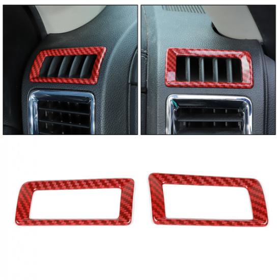 Center Console Side Air Vent Outlet Trim for Dodge Ram 1500 2010-17 Accessories Red Carbon Fiber