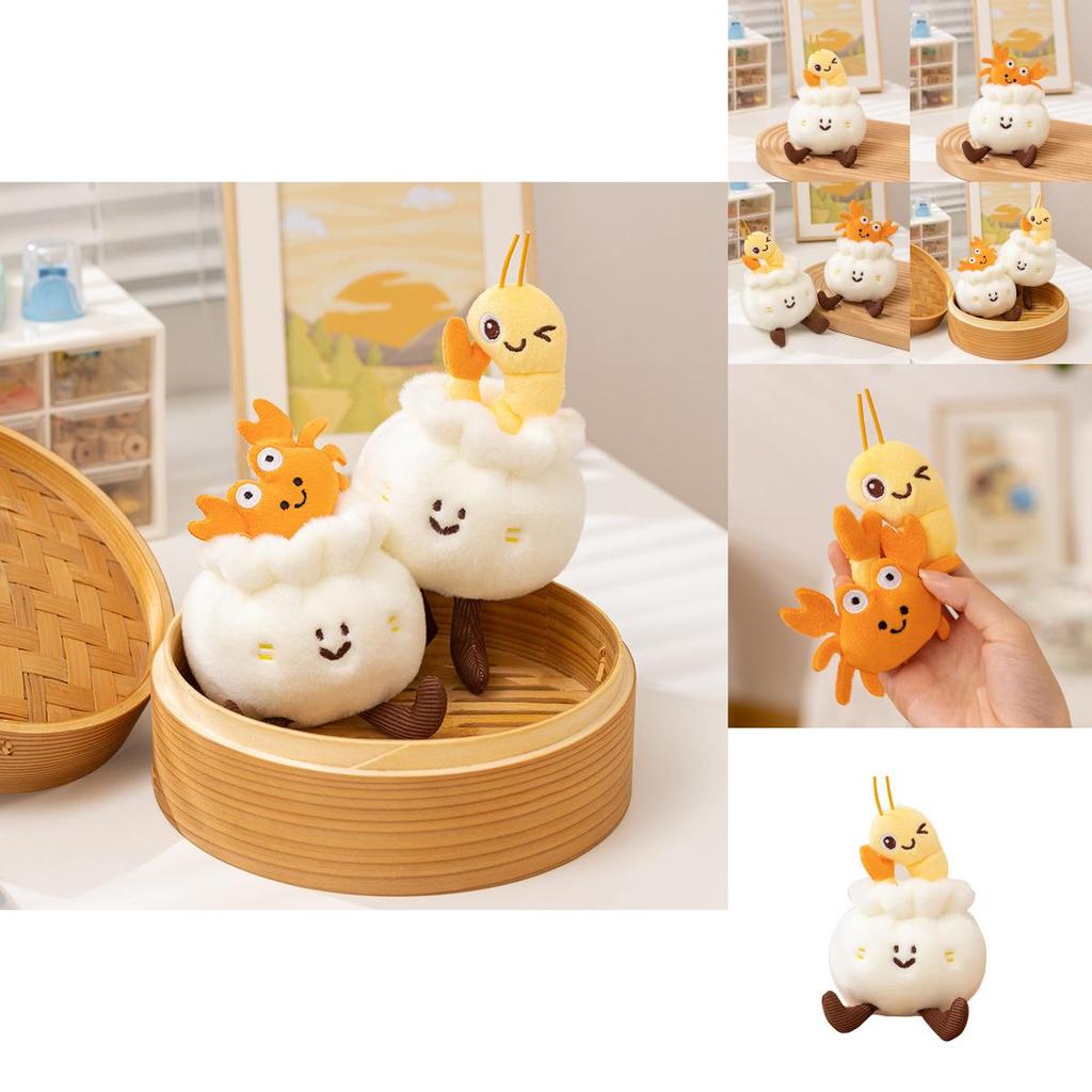 Plush Crab And Shrimp Steamed Bun Toys For Kids Home Decor And Collection